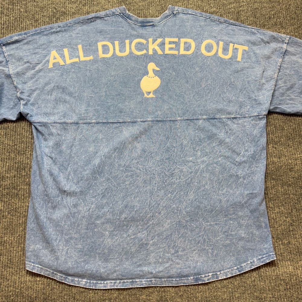 All Ducked Out XXL Blue Acid Wash Oversized Long Sleeve Shirt Tangled Inspired‎